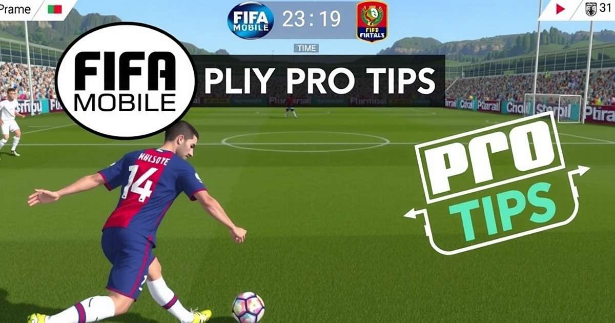 FIFA Mobile Gameplay Screenshot with FIFA Mobile Pro Tips watermark